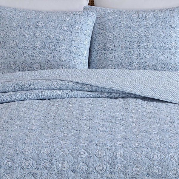 Blue Tropics Quilt Set- F/Q